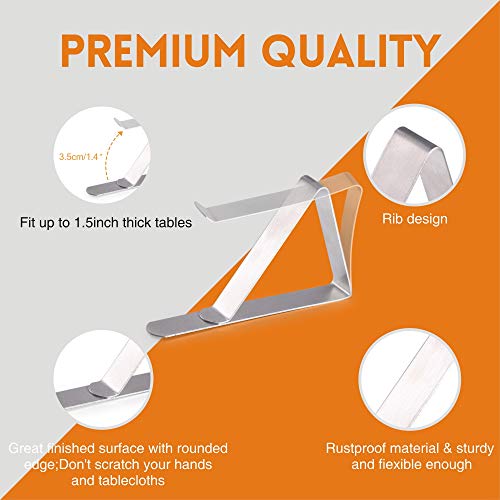 Lucky Goddness Tablecloth Clips, 24 Packs Flexible Stainless Steel Picnic Table Cover Clamps for Home Kitchen Restaurant - Thumbnail 5