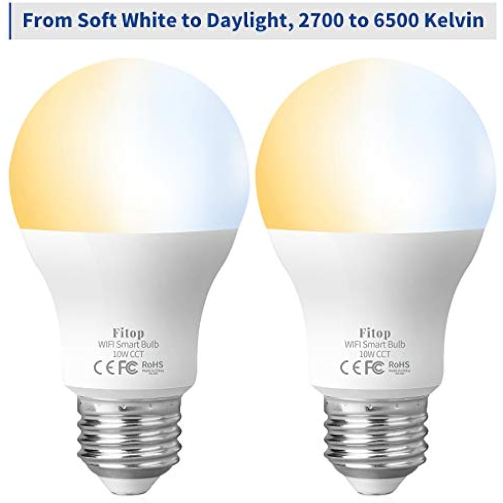 Smart Light Bulb, WiFi Bulbs Work With Alexa, Siri, Google Home, LED