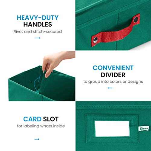 image for ZOBER Underbed Christmas Ornament Storage Box with Lide - Stores up to