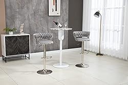 Kakotito 360° Velvet Swivel Bar Stools with Low