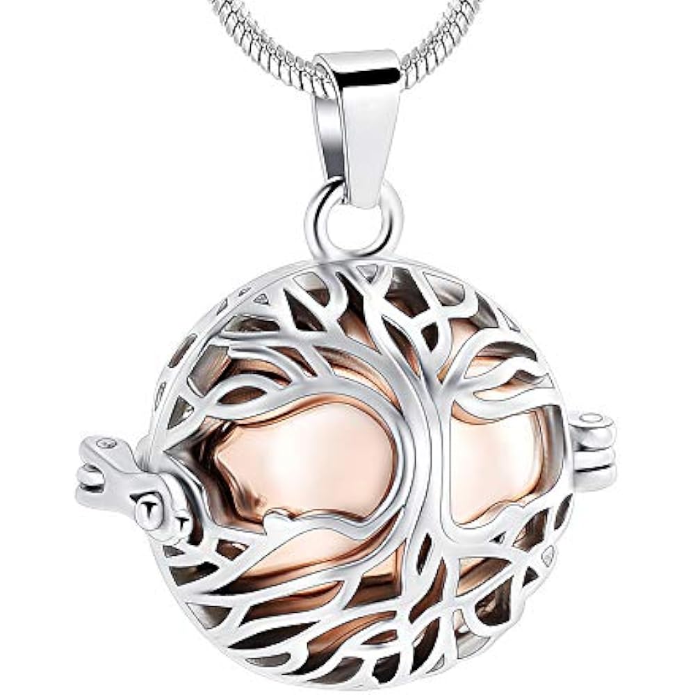 Zeqingjw Tree Of Life Cremation Urn Necklace For Ashes