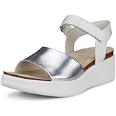 ECCO Women's Flowt Wedge Cork Sandal, PURE SILVER/WHITE, 7-7.5