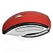 Foxnovo 2.4GHz Wireless Folding Foldable Arc Optical Mouse with USB Receiver for PC Laptop MacBook (Red)