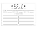 Set of 50 Premium Recipe Cards - 4x6 Double Sided - Black and White Modern Style