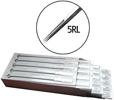 FlyItem 50 PCS 5RL Professional Tattoo Needles Supply Round Liner For Tattooing Machine Gun Grip Tip Disposable Tool