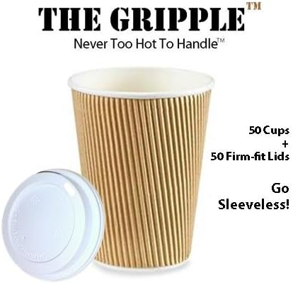 The Gripple Insulated Paper Cups and Lids, Pack of 50