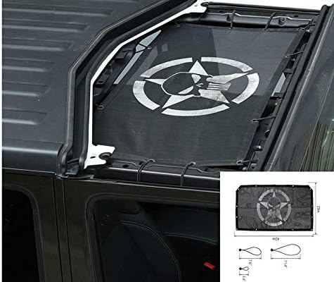 Sunshade for Jeep JL Front Shade Mesh Top for 2018 for Jeep Wrangler 2Door JLU Skull