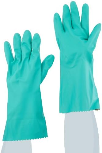 MAPA Stansolv AK-22 Nitrile Mediumweight Glove, Chemical Resistant, 0.033" Thickness, 14" Length, Size 11, Green (Bag of 12 Pairs)