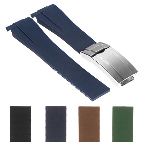 StrapsCo 20mm Premium Silicone Rubber Replacement Watch Band Strap for Oysterflex