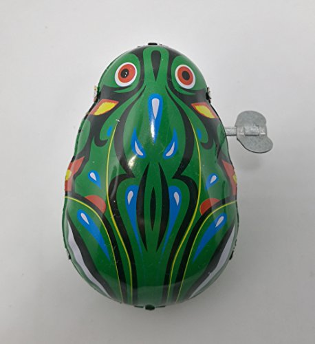 8 pcs Box Jumping Frog retro vintage wind-up metal tin toy, cool crazy gift - Thumbnail 2
