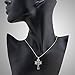 925 Sterling Silver Trinity Triquetra Celtic Knots Symbol Cross Unisex Pendant Necklace, 18 inches