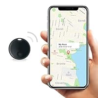 Safedome SD Mini Bluetooth Tracker, Smart Finder for Lost Keys, Wallets, Purses, and Bags. Small Bluetooth Phone Tracking Device with Replaceable Battery and Free Companion App - Black