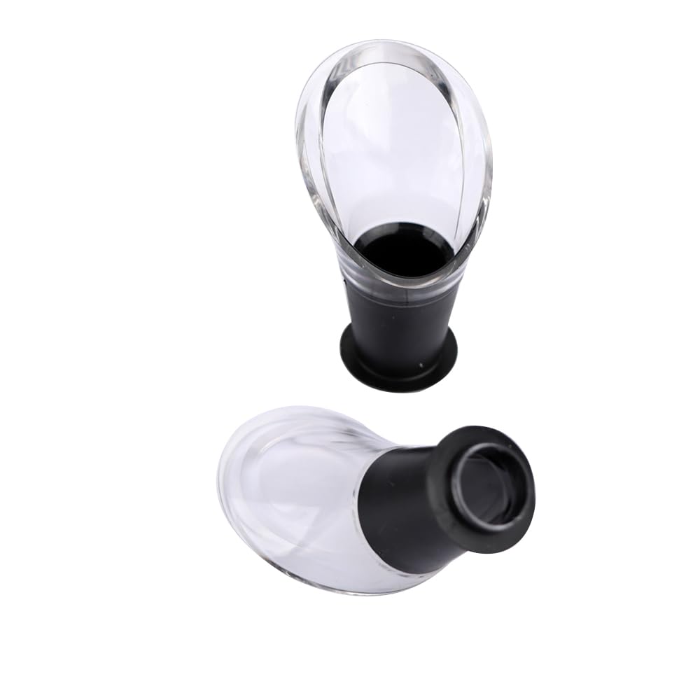 Vacu Vin Wine Server Crystal Black Set of 2