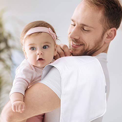 Baby Burp Cloth, 100% Organic Cotton Triple Layer Burp Cloth 19\'\'x9\'\' Large Size Premium Absorbent Burping Rags, 5 Packs Ultra Soft Towels Spit Up Cloths for Babies