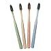 4 Pack Bamboo Charcoal Toothbrush Semilyn Wheat Straw Toothbrush Eco-Friendly ergonomic Soft Bristles Toothbrush Small Heads Superfine Teeth Comfortable for Sensitive Gums for Kid and Adult (4 Color)
