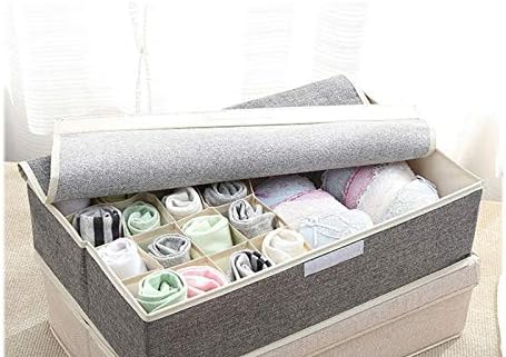 Styleys 16+1 Multi Compartment Foldable Storage Box/Closet Organizer/Drawer Organizer, Underwear Closet Storage Box for Socks, Bra, Panty, Tie, Scarf, etc – Color - (Grey S1016A)