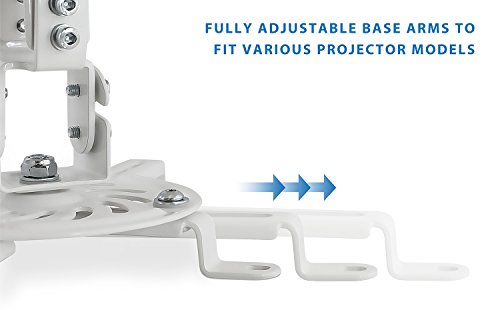 Mount-It! Ceiling Projector Mount Height Adjustable Universal Stand Fits Epson Optoma Benq Viewsonic Projectors, 30 Lbs Capacity (Medium)