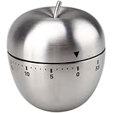 Qzoxx Stainless Steel Apple Shape 60 Minute Kitchen Cook Cooking Timer