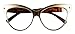 Basik Eyewear - Vintage Cat Eye Oversize Clear Lens Fashion MOD Sunglasses (Gold w/ Tortoise, Clear)