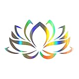 KANWAWO Laser Lotus Flower Vinyl Car Window Decal Sticker Car Styling Bumper Stickers Car Body Door Window Stickers Vinyl (2pcs Lotus Flower, 160 x 85 mm)