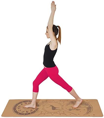 Gravolite-Cork-3086, 5 mm Thick Slip and Water Resistant, PU Rubber Yoga Mat for All Purpose Exercise, Fitness & Workout