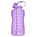 QuiFit Motivational Gallon Water Bottle - with Straw & Time Marker BPA Free 128/64 oz Large Water Jug Leak-Proof Durable for Fitness Outdoor Enthusiasts(Purple-B2, 64 oz)