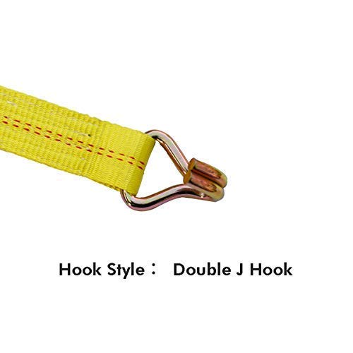 Ratchet Tie Down Strap - 4 Pack 2" inch x 27' Ft Heavy Duty Ratchet Straps with Aluminum Handle, Cargo Straps for Moving Appliances, Lawn Equipment, Motorcycle in a Truck - Thumbnail 5