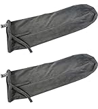 Ka Ua Cervical Neck Roll Bolster Pillow Case Set of 2- Plush Velour 4" Diameter x 16" - 18" Length (Gray, Standard 4 Inch)