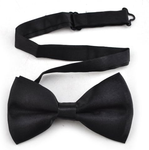 TopTie Mens Formal Tuxedo Solid Color Satin Bow Tie Classic Pre-Tied Bow Tie