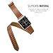 MoKo Band for Apple Watch Series 1 Series 2, Luxury Genuine Leather Smart Watch Band Strap Double Tour Replacement for 38mm Apple Watch 2015 and 2016, Brown (Not Fit 42mm Versions)