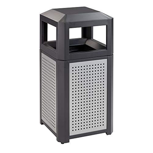 Safco 9932BL Trash Can, 15 Gallon, Black