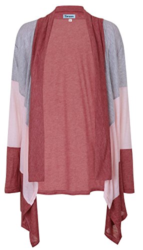 Women's Aztec Open Front Varsity Cardigan Sweaters Office Burgundy S