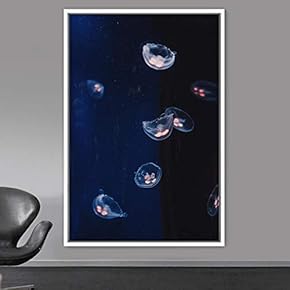 signwin Framed Canvas Wall Art Jellyfish Bedroom Colorful...