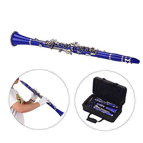 Clarinet,Muslady 17-Key Clarinet,Bb Flat ABS Woodwind Instrument with Carry Case Gloves Cleaning Cloth Mini Screwdriver Reed Case 10pcs Reeds