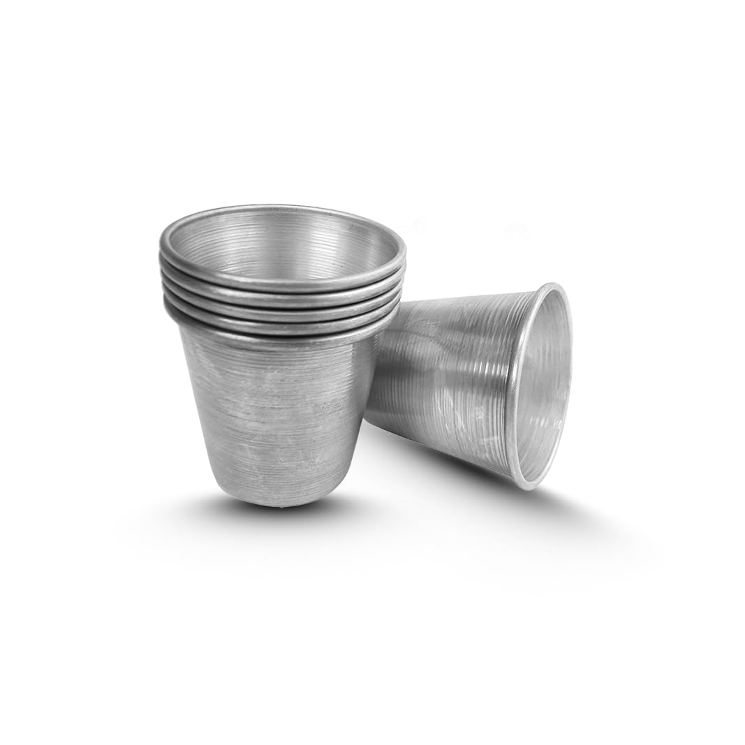 CG94 - Moulds for Baba in Non-Stick Aluminium | Uniform Cooking | Classic Design | Easy Removal | Diameter 3.5 cm, Height 4 cm, Aluminium