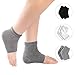 Coopay 3 Pairs Vented Moisturizing Gel Heel Socks Day Night Open Toe Care Socks for Dry Hard Cracked Skin (Black White Gray)