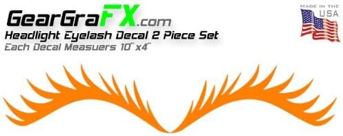 GearGraFX Eyelash Orange Decal Set for VW Mini Coopers Dodge Neon and Others