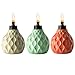 TIKI Brand 6-Inch Marine Glass Table Torch Seaside Escape, Ivory, Coral & Blue (Set of 3) primary