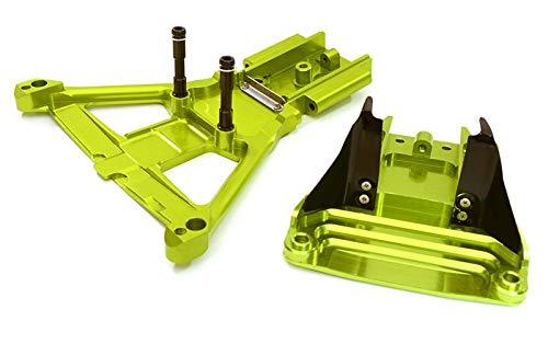 Integy RC Model Hop-ups C25302GREEN Billet Machined Front & Rear Bulkhead for Traxxas Slash 4X4 LCG Chassis