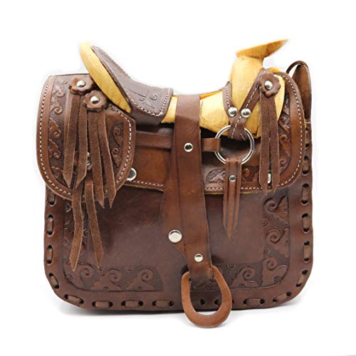 Western Hand Tooled Leather Saddle Purse Tooled Leather Cowgirl Horse Saddle Bag Leather Equestrian Saddle Purse Medium