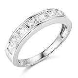 .925 Sterling Silver Rhodium Plated Channel Set Wedding Band