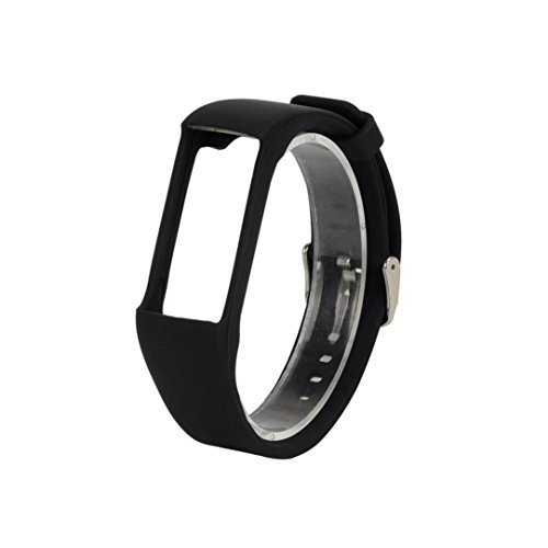 Womail Genuine Soft Silicone Bracelet Smart Watch Band Strap For Polar A360 Smart Watch (Black)