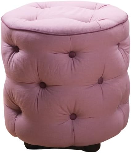 Sandy Wilson Daphne Tufted Cylinder Ottoman, Dusty Purple