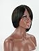 Sythetic Short Straight Bob Wigs Jet Black 1b for Women with Side Bangs Heat Resistant Synthetic None Lace Wig