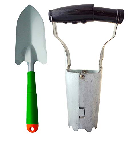 2 Piece Bulb Planting Garden Tool Set Included Includes Bulb Planter with Depth Markers and Automatic Soil Release Mechanism and Hand Shovel - Thumbnail 2