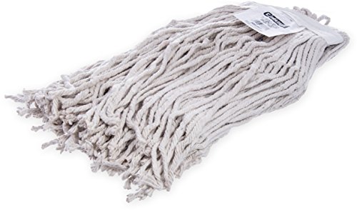 Carlisle 369820B00 Flo-Pac #20 Cotton Narrowband Medium Cut End Wet Mop, 18" Length, Natural (Case of 12)