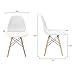 Poly and Bark Modern Mid-Century Side Chair with Natural Wood Legs for Kitchen, Living Room and Dining Room, White (Set of 2)