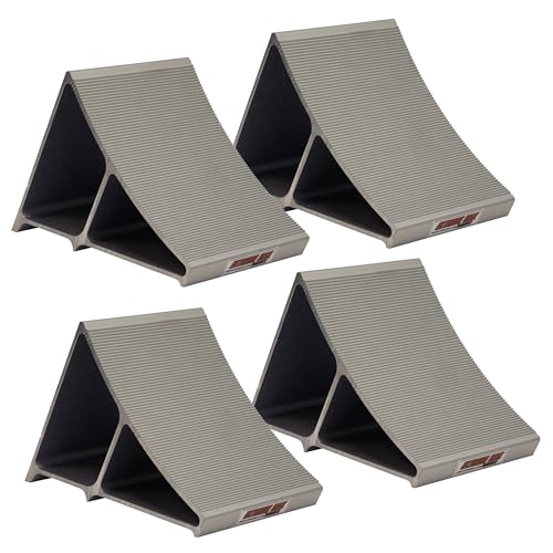 Extreme Max 5001.6798 Premium Lightweight Aluminum Wheel Chock with Ribbed Slop…