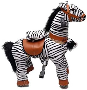 SP Traders Unique and Comfortable Kids Plush Ride On Walking / Rolling Zebra Toy with Footers – Black & White
