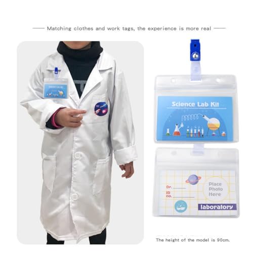 AM ANNA Kids Experiments Science Kit with Lab Coat, Scientist Costume Role Play Tools Educational Learning Set,Scientist Costume Dress Up and Role Play Toys Gift for Boys Girls Kids